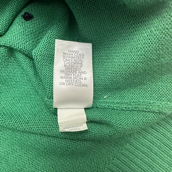 J.Jill Sweater Women’s Size XS Kelley Green Black Polka Dots V-Neck Cotton Blend - Picture 12 of 12